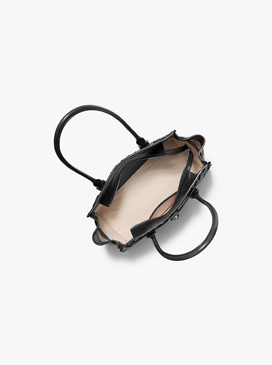 michael kors hamilton moderne small woven leather satchel