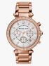 Michael Kors Parker Chronograph Rose Gold-Tone Stainless Steel Watch