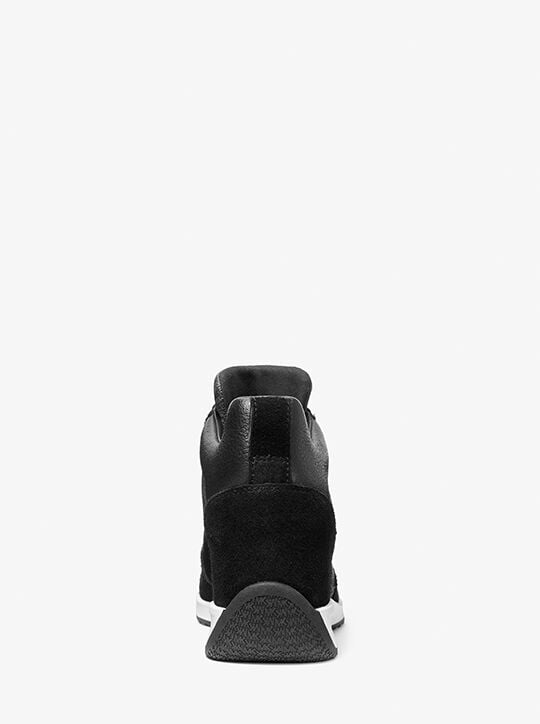 Nikko S2 Suede and Leather Wedge Trainer michael kors nikko s2 suede and leather wedge trainer