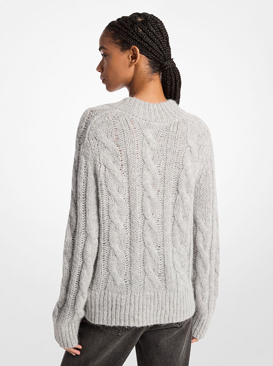 michael kors alpaca blend cable knit sweater