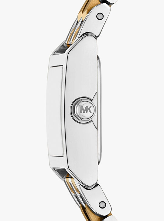 michael kors micro georgie two tone watch