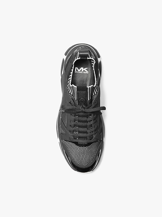 Lucas Knit and Rubberized Leather Trainer