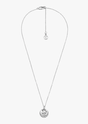 michael kors gold pave mk pendant necklace