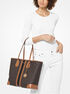 michael kors eva large logo stripe tote bag
