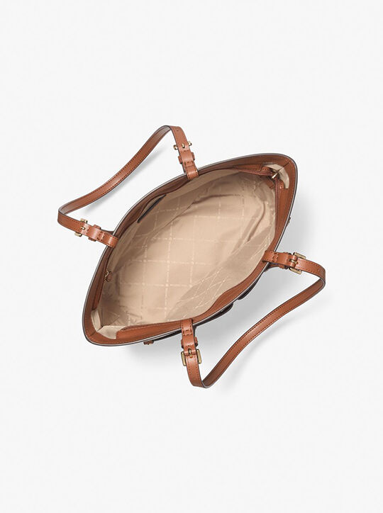 michael kors jet set medium logo pocket tote bag