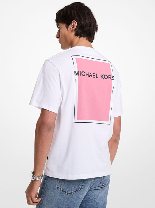 Graphic Logo Cotton T-Shirt michael kors graphic logo cotton t shirt