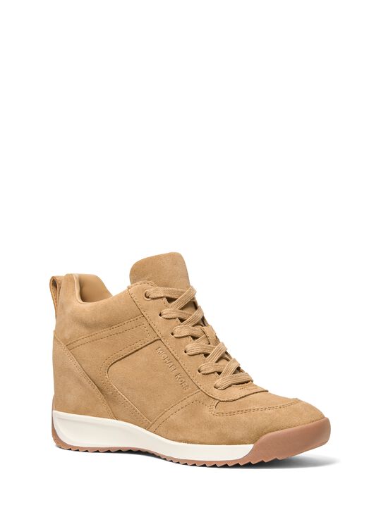 michael kors nikko s2 suede wedge trainer