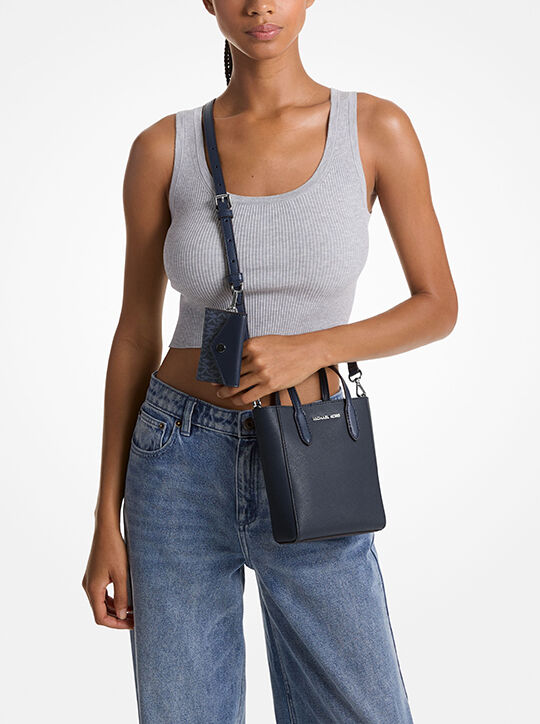 michael kors vincent extra small saffiano leather crossbody bag with card case