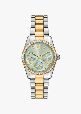 michael kors ساعة ليكسينغتون بافيه ثنائية اللون